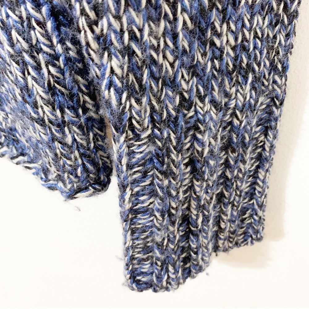 Vintage Y2K 2001 GAP Wool Blend Chunky Knit Turtleneck Sweater Women L Blue Marl - Picture 5 of 9